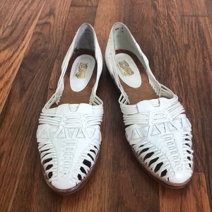 Red Camel white huarache sandals